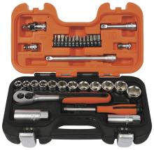 Bahco topnøglesæt 1/4" + 3/8" - 34 dele